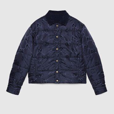 gucci blue velvet corduroy jacket|Gucci Gg Nylon Canvas And Corduroy Reversible Jacket, It.